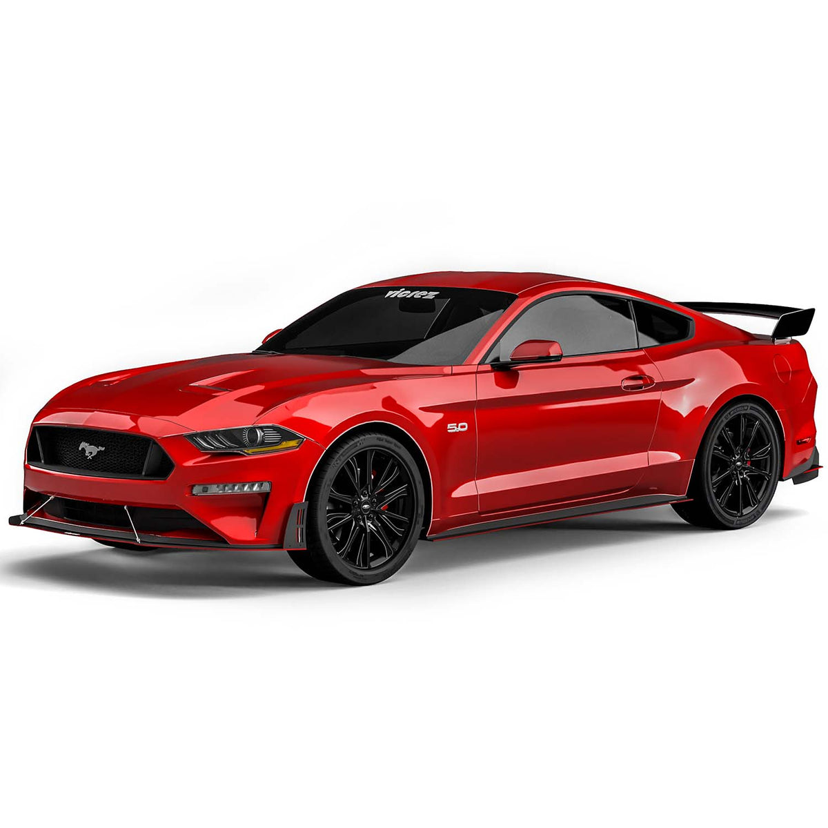 2018-2025 Ford Mustang LV Style Side Splitters, ABS - view 5