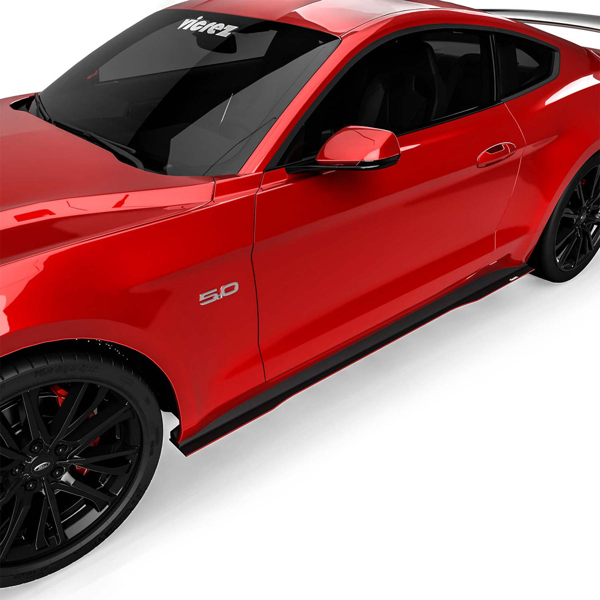 2018-2025 Ford Mustang LV Style Side Splitters, ABS - view 7