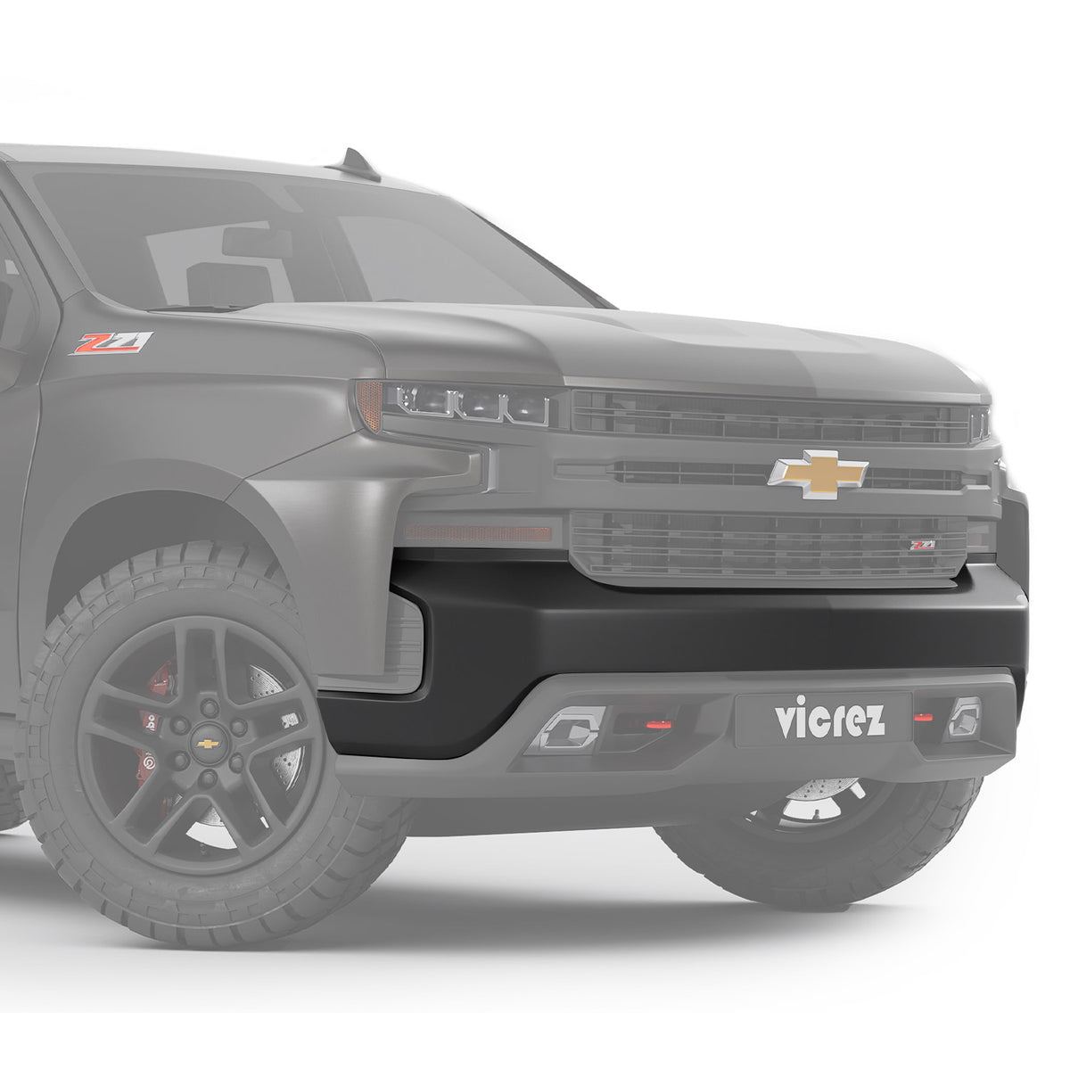 2019-2021 Chevrolet Silverado Replacement Front Bumper, Black