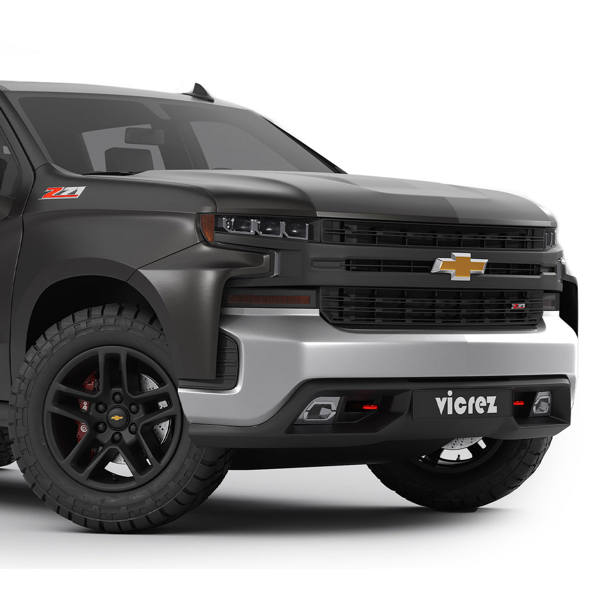 2019-2021 Chevrolet Silverado Replacement Front Bumper, Chrome