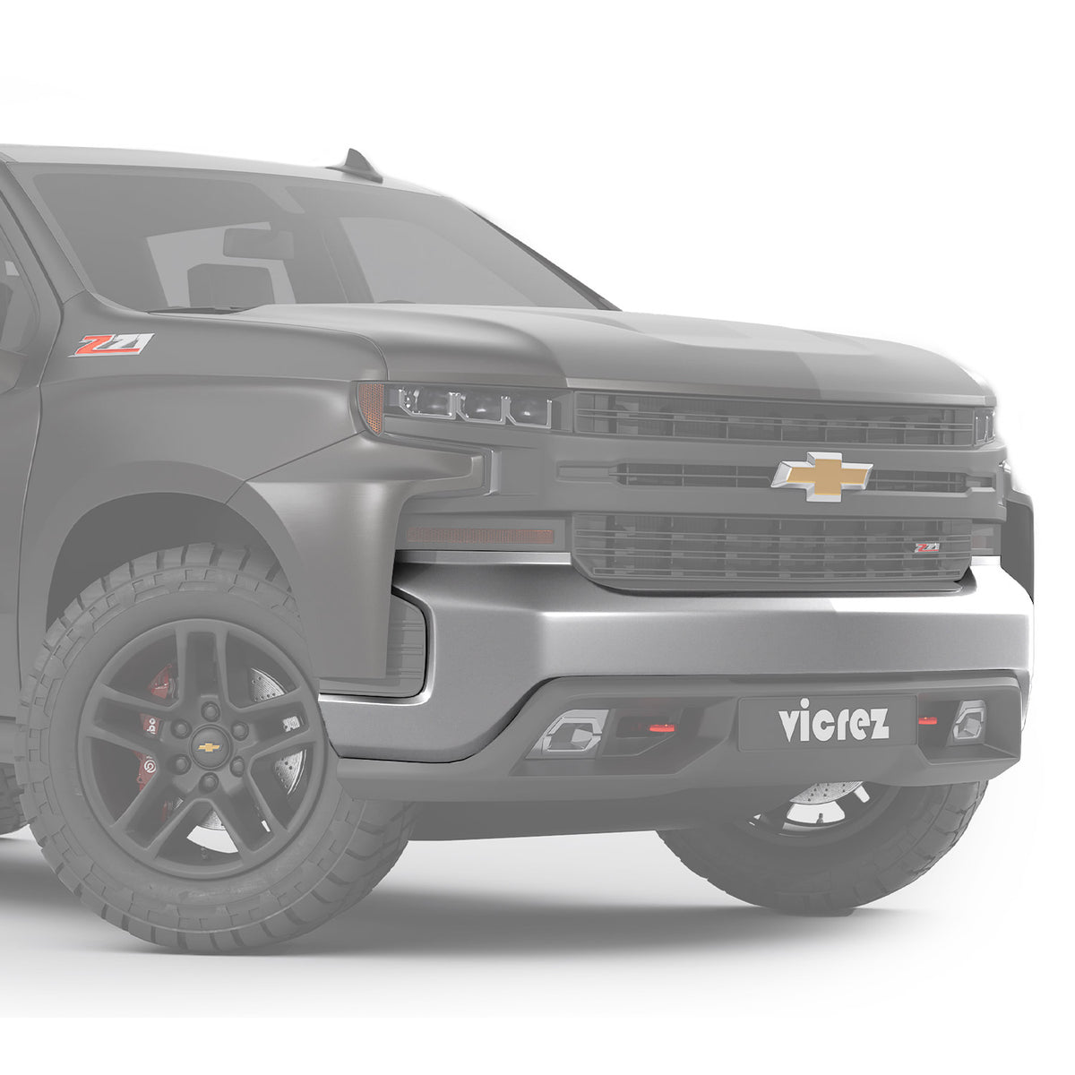 2019-2021 Chevrolet Silverado Replacement Front Bumper, Chrome