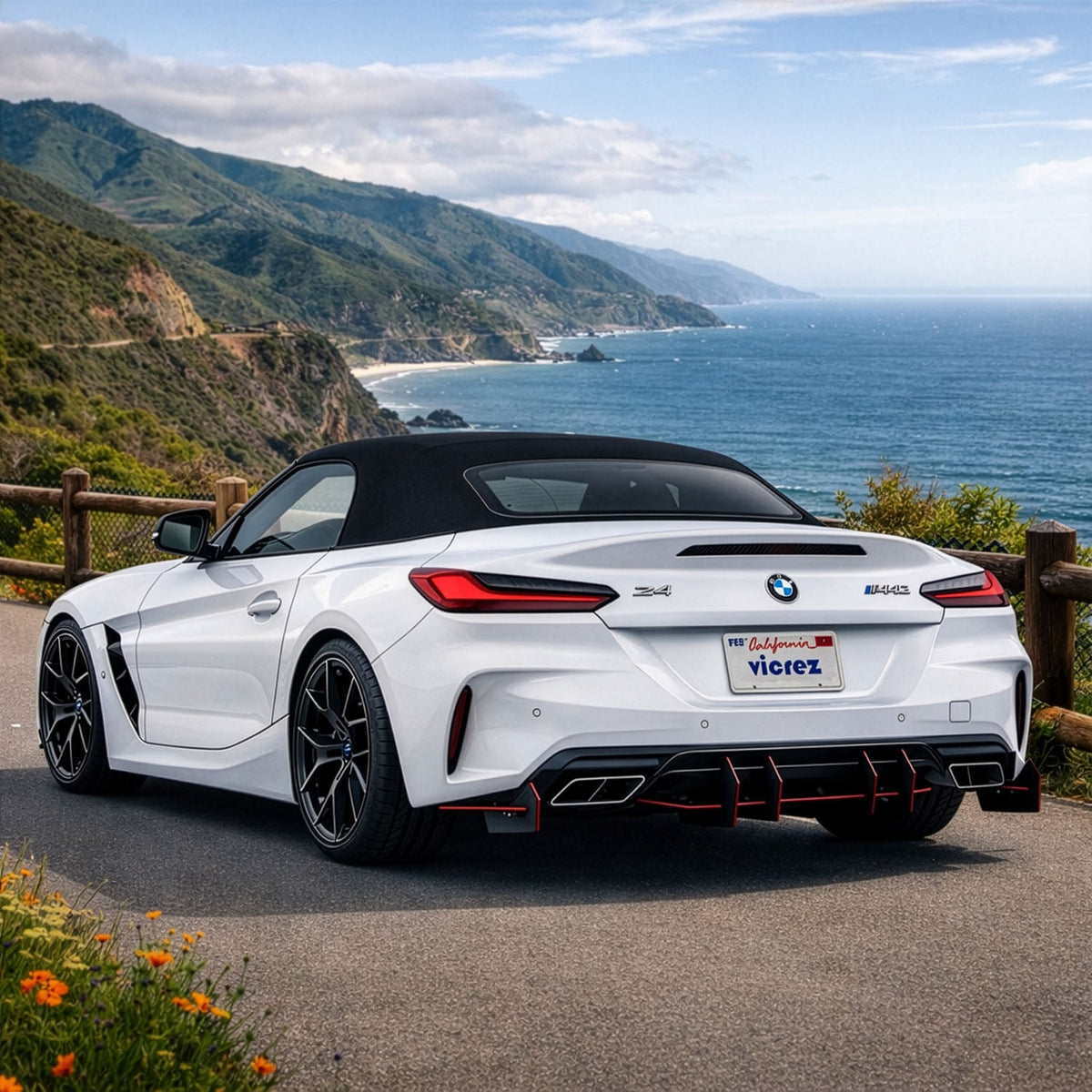 2019-2026 BMW Z4 Centa VR2 Rear Diffuser, ABS - view 7