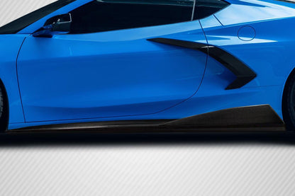 2020-2025 Chevrolet Corvette C8 GMX Side Skirt Rocker Panels, Carbon - view 1