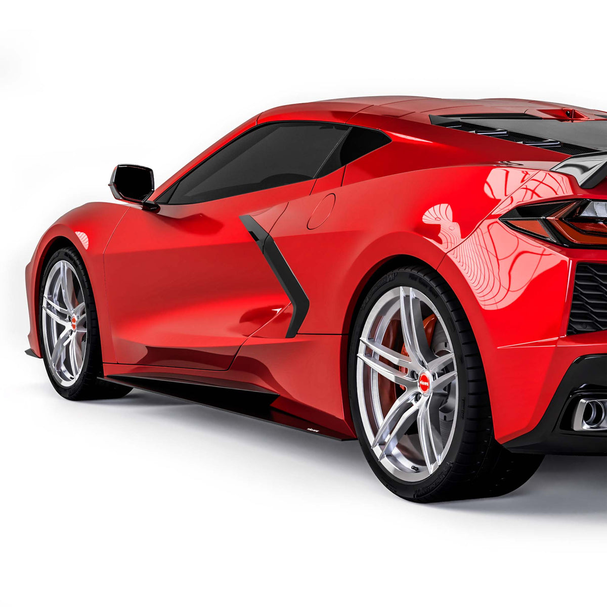 2020-2026 Chevrolet Corvette C8 R1 Side Skirt Splitters - view 4