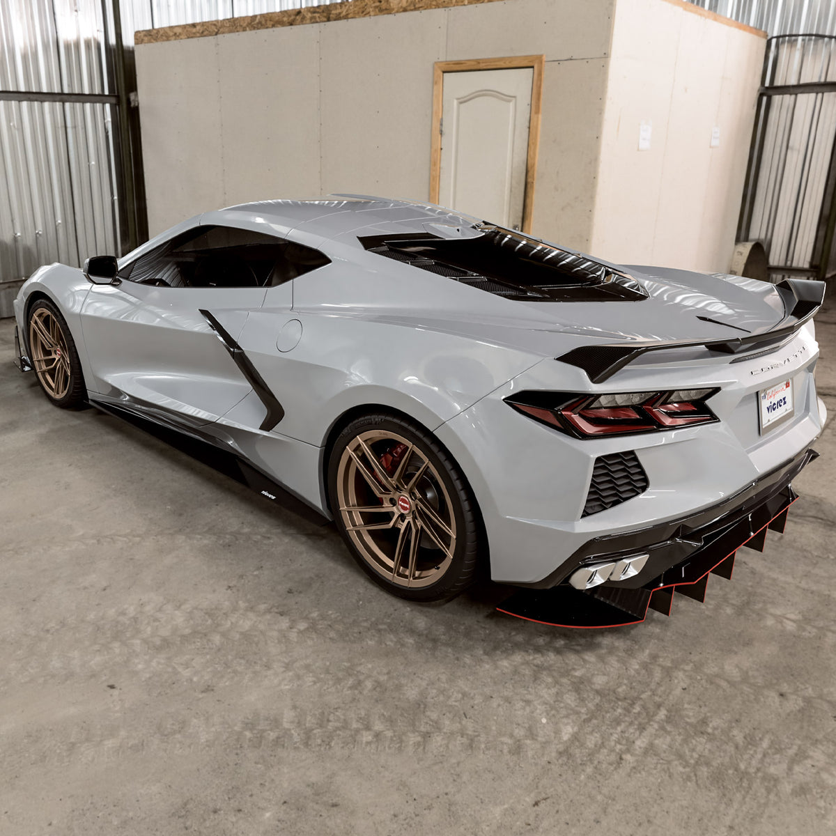 2020-2026 Chevrolet Corvette C8 R1 Side Skirt Splitters - view 7