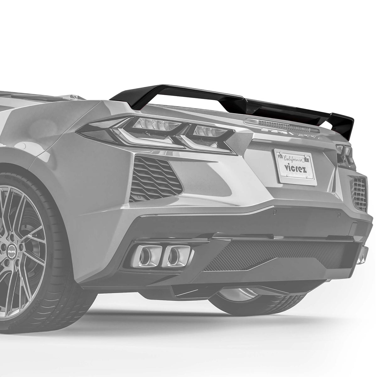2020-2026 Corvette C8 Z51 Rear Spoiler, Gloss Forged Carbon - view 10