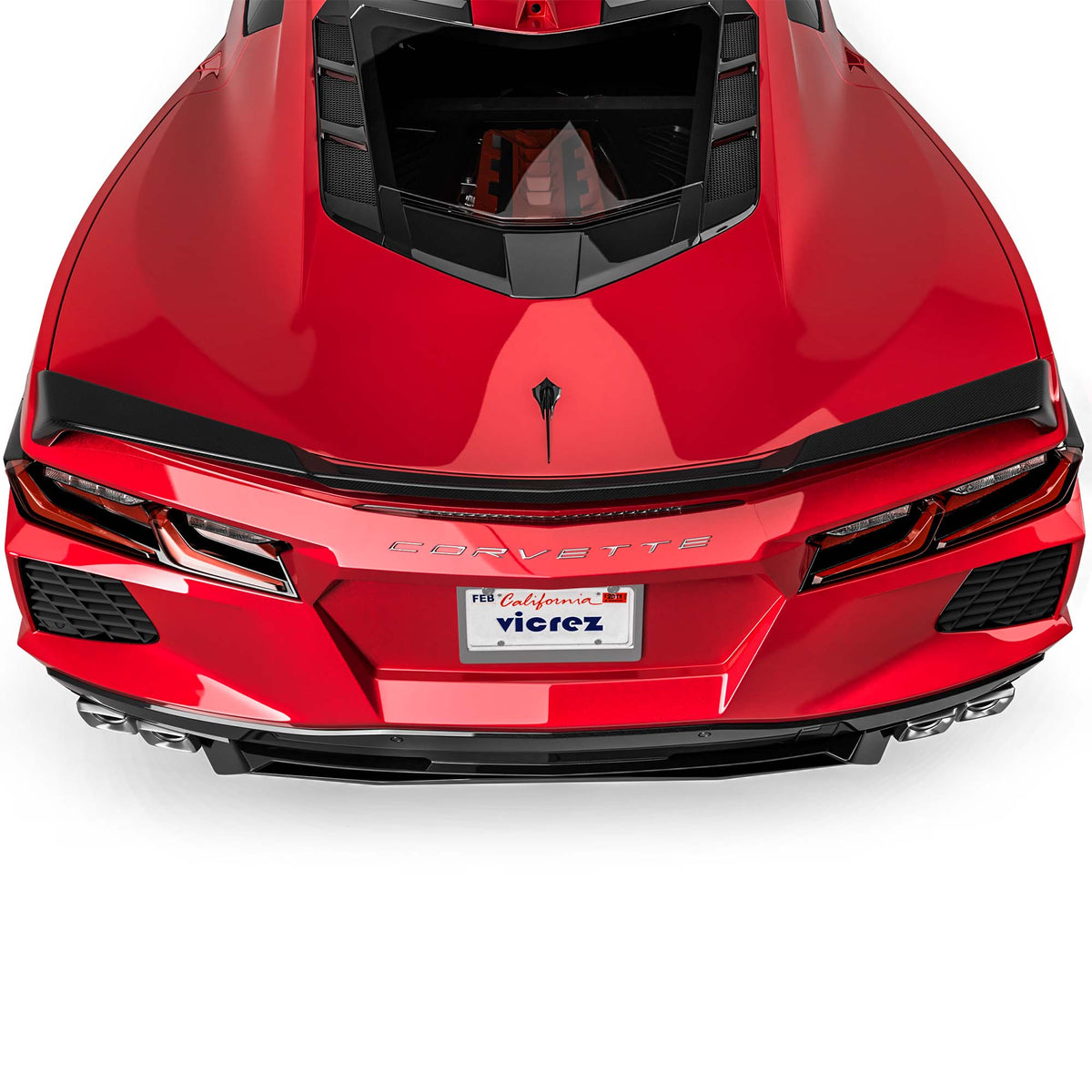 2020-2026 Corvette C8 Z51 Rear Spoiler, Gloss Forged Carbon - view 11