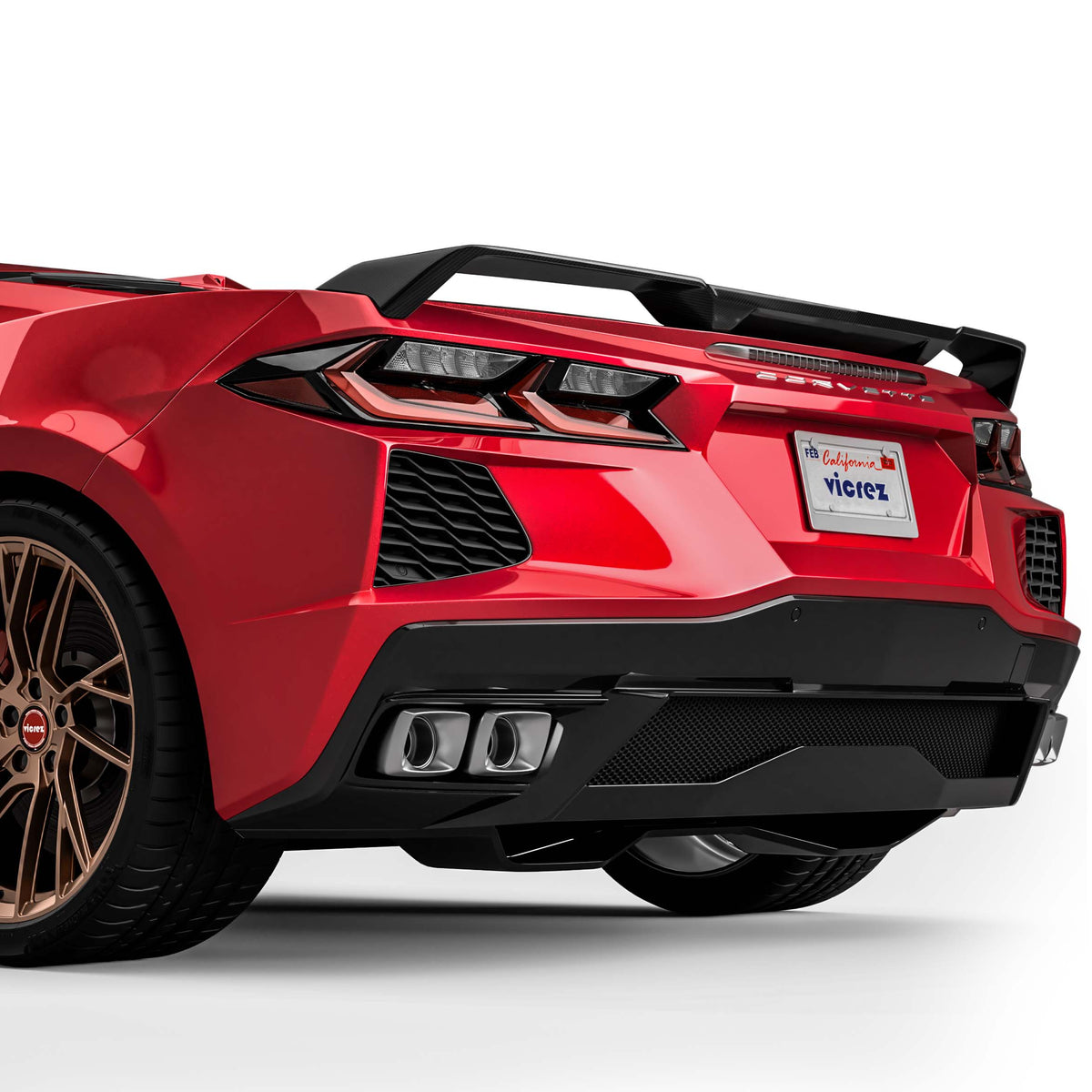 2020-2026 Corvette C8 Z51 Rear Spoiler, Gloss Forged Carbon - view 2