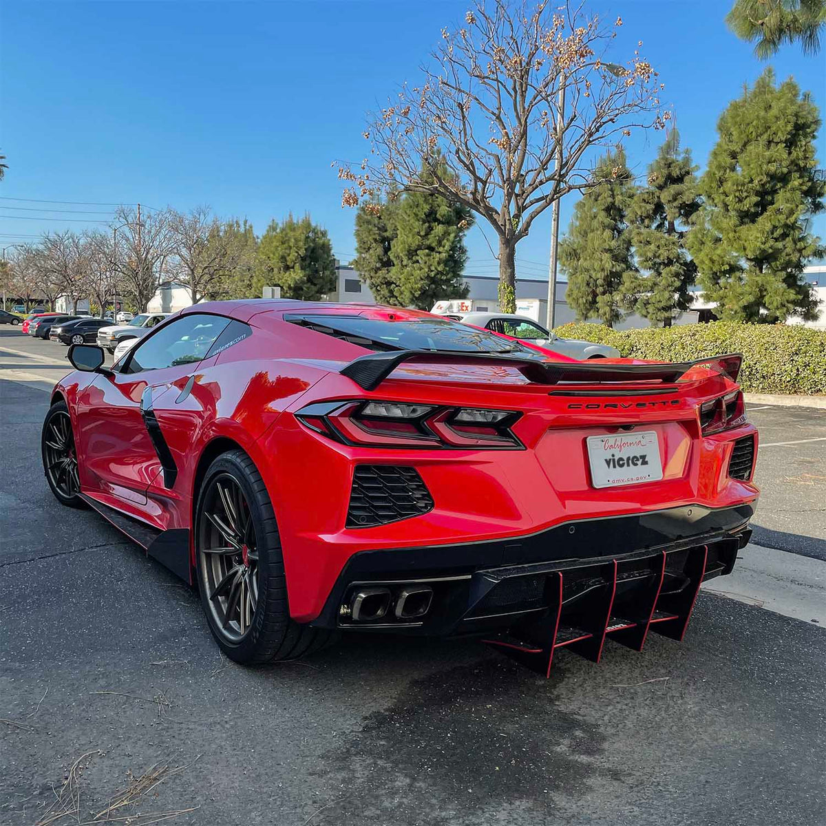 2020-2026 Corvette C8 Z51 Rear Spoiler, Gloss Forged Carbon - view 8