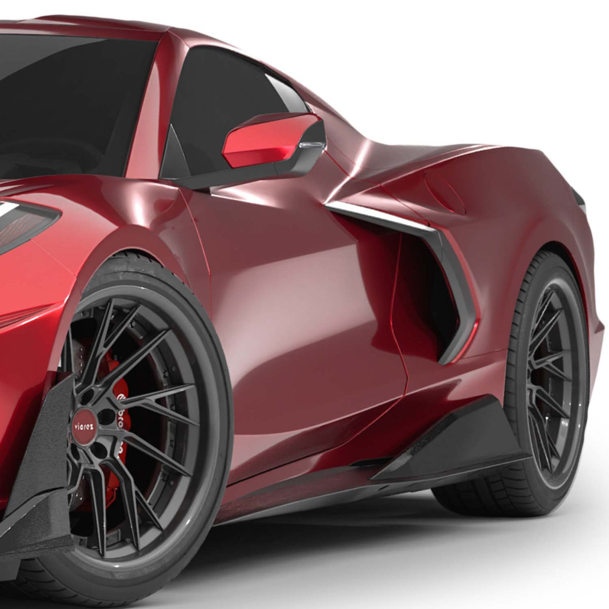 2020-2026 Corvette C8 5VM Style Aero Package, Gloss Black - view 5