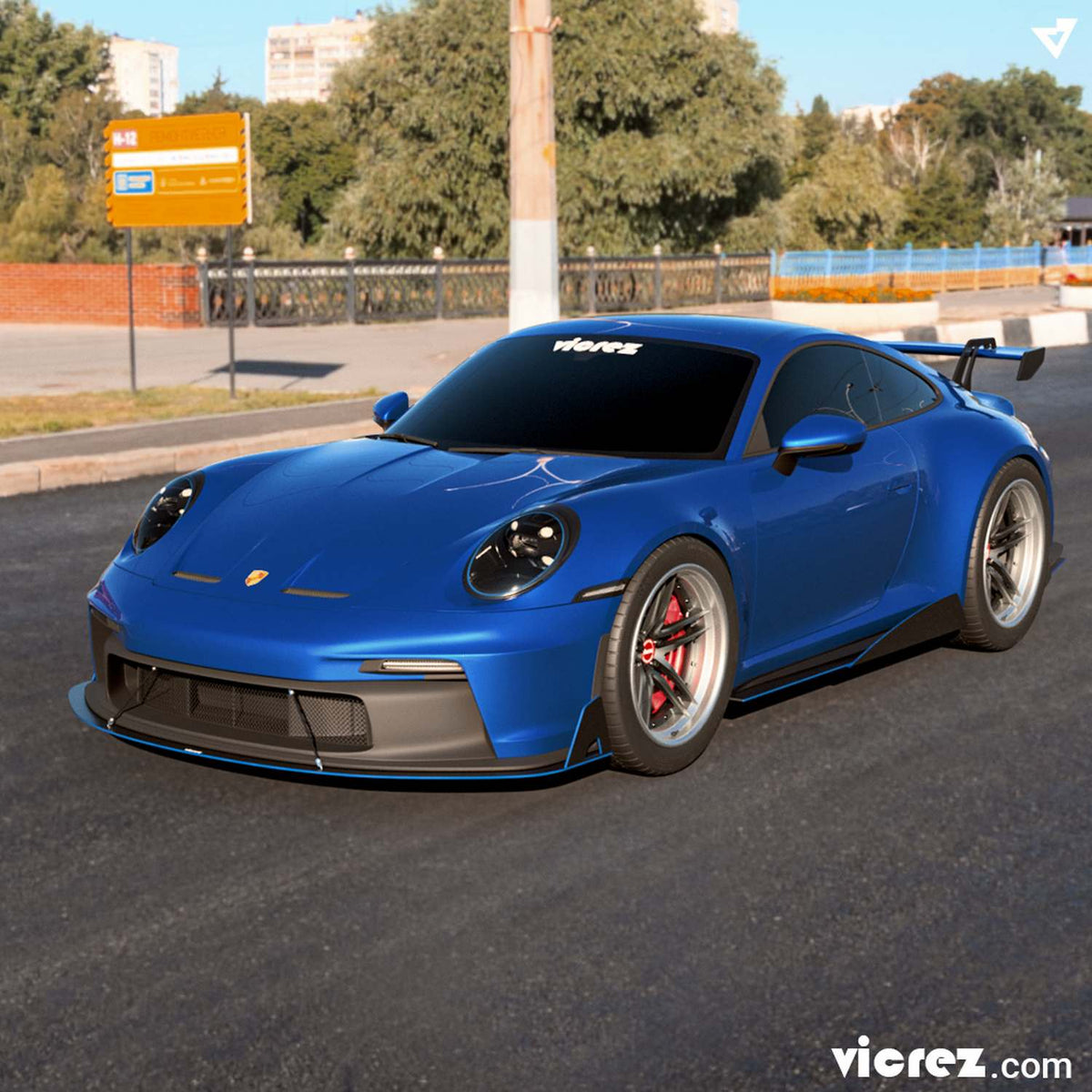 2022-2024 Porsche 911 GT3 Uruzo Style Front Splitter - view 4