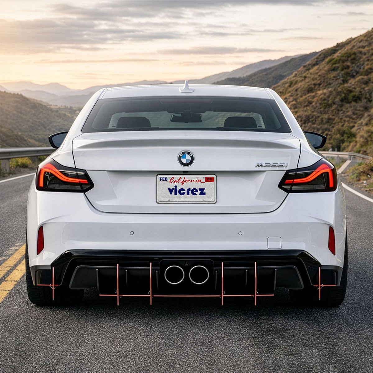 2022-2026 BMW 2 Series Centa VR2 Rear Diffuser, ABS - view 6