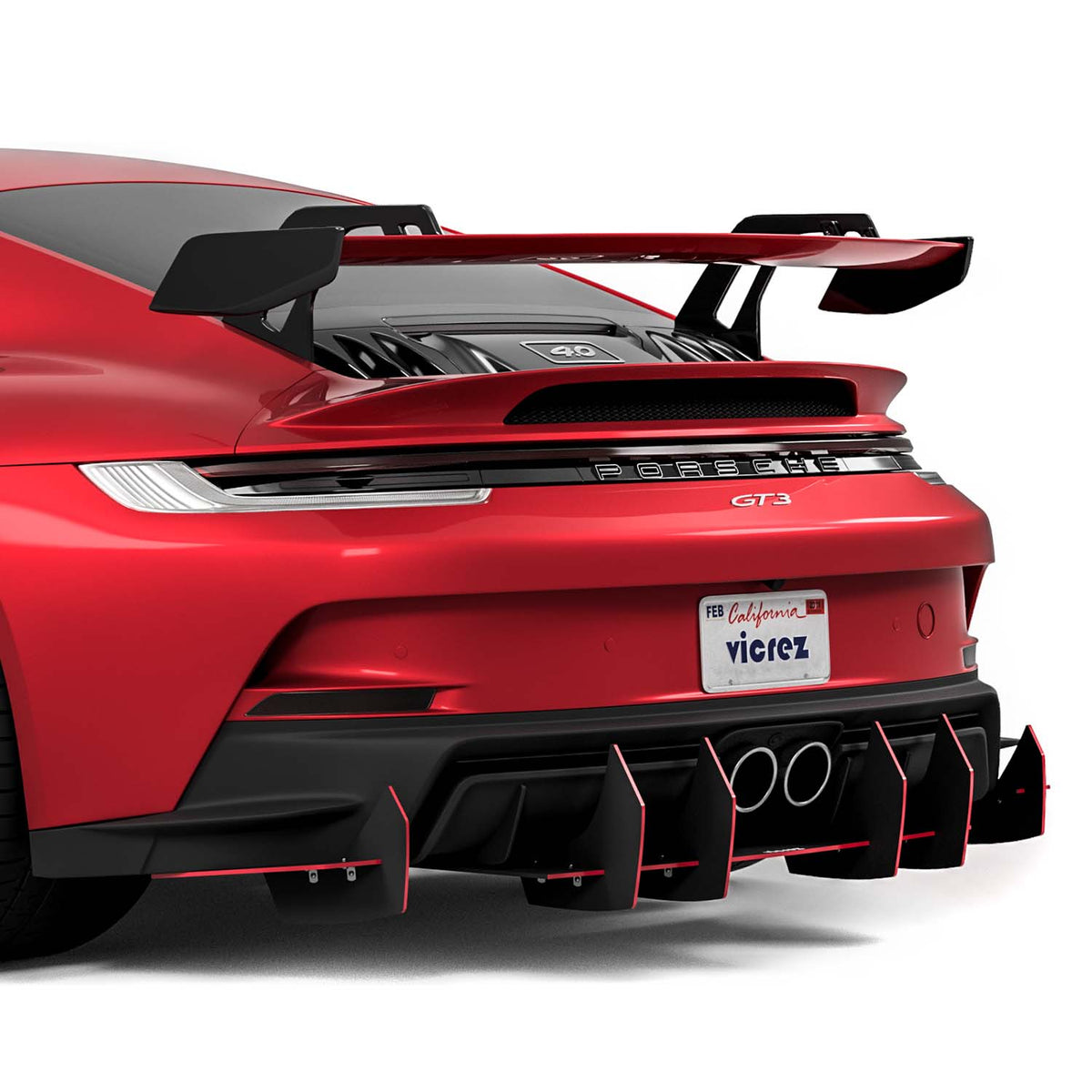 2022-2026 Porsche 911 GT3 Uruzo Style Rear Diffuser - view 2