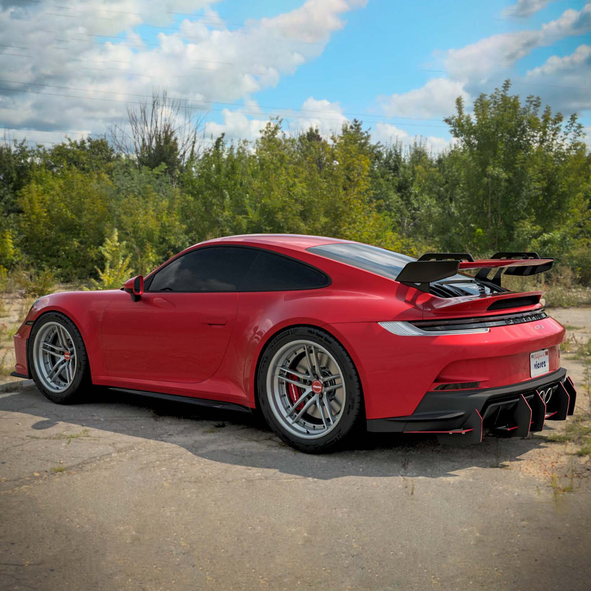 2022-2026 Porsche 911 GT3 Uruzo Style Rear Diffuser - view 3