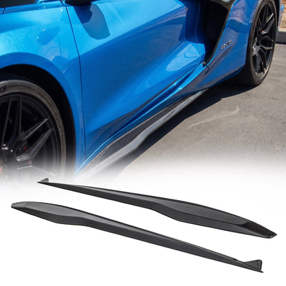 2023-2027 C8 Corvette Z06/E-Ray Type Z07 Dry Gloss Carbon Fiber Side Skirts Pair