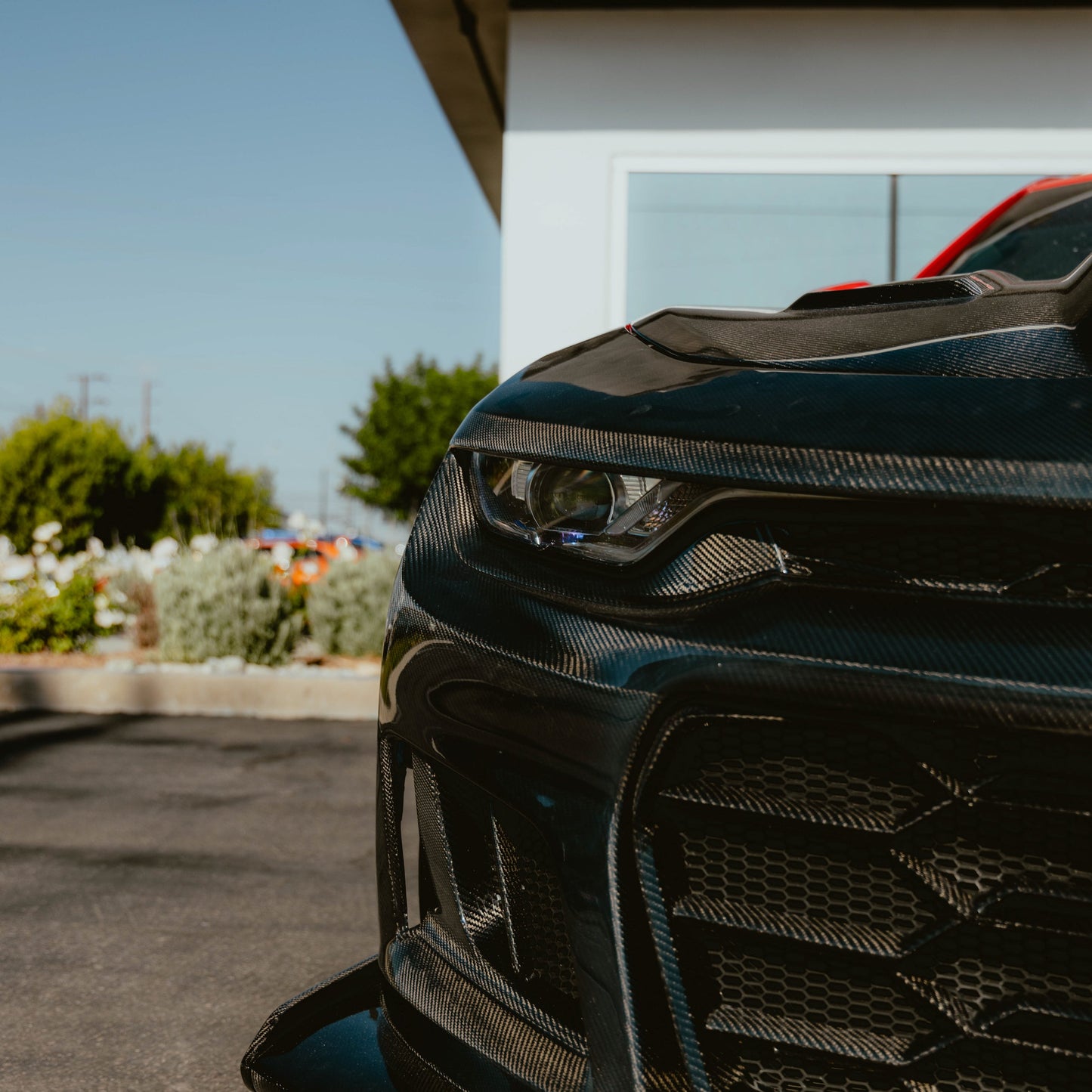 2019-2025 Chevy Camaro SS RS LT Black Panther ZL1 1LE 1PC Full Gloss Carbon Fiber Track Package Front Bumper Conversion for RS Headlights