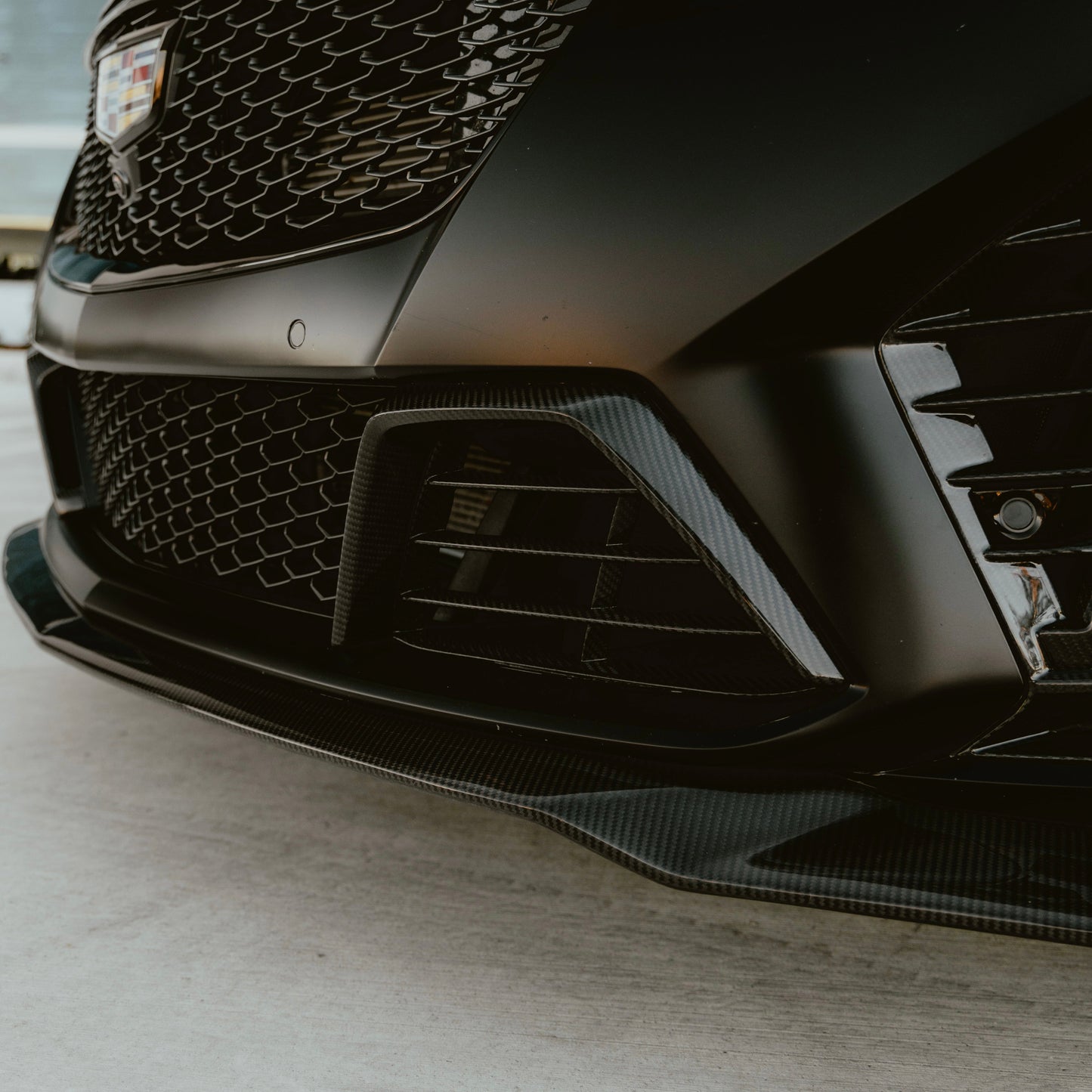 2022-2024 Cadillac CT5-V Blackwing Gloss Carbon Fiber Lower Grille Bezels (Pair)