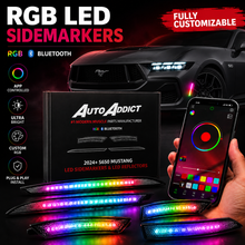 2024-2026 Mustang S650 RGB Bluetooth Dynamic Animation LED Side Markers w/ Rear Diffuser Reflector 6pc Kit