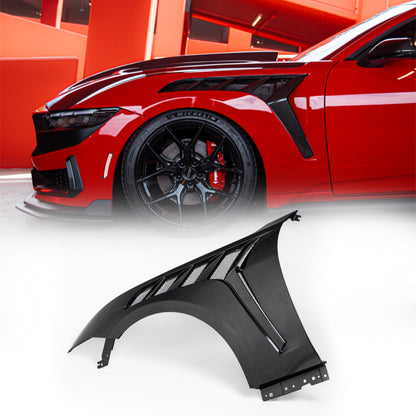 2024-2026 Mustang S650 Type-GTD Dry Gloss Carbon Fiber Front Fenders Pair