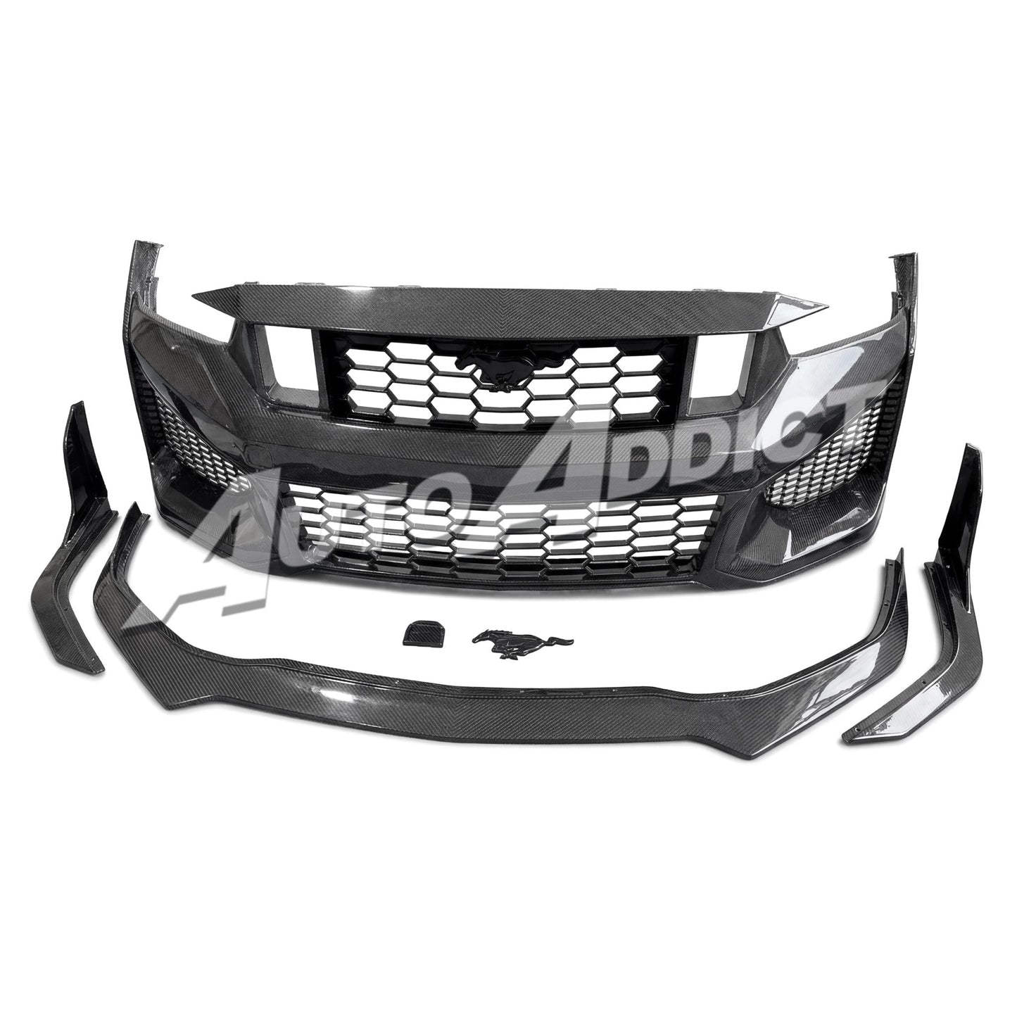 2024–2026 Mustang S650 Heritage SC™ V-Shaped Dry Gloss Carbon Fiber Bumper Kit Track Package