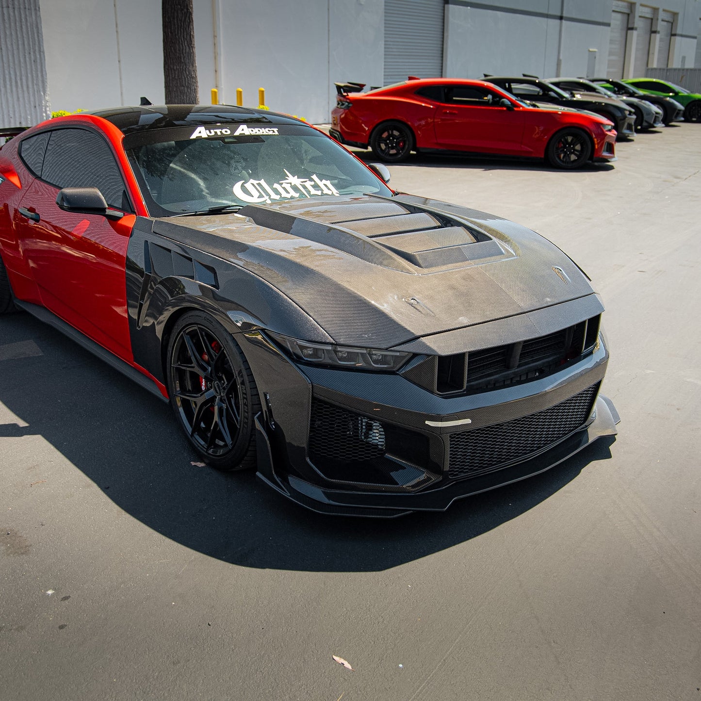 2024–2026 Mustang S650 Heritage SC™ V-Shaped Dry Gloss Carbon Fiber Bumper Kit Track Package