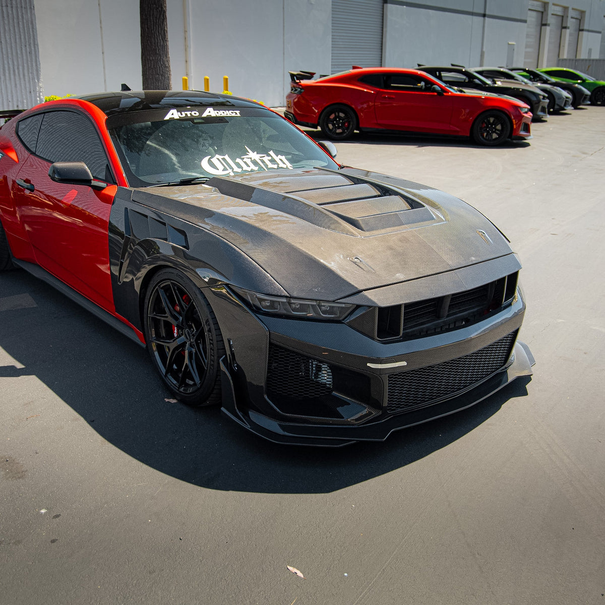 2024–2026 Mustang S650 Heritage SC™ V-Shaped Dry Gloss Carbon Fiber Bumper Kit Track Package