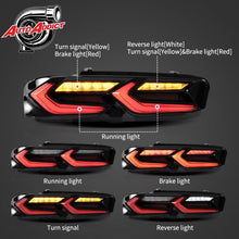 2019-2025 CHEVY CAMARO VELOX LED TAILLIGHTS GLOSS BLACK/RED LENS
