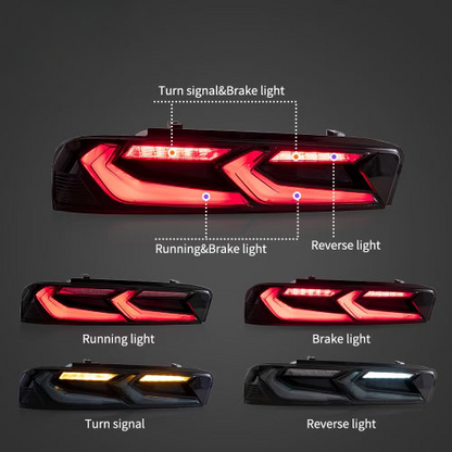 2016-2018 CHEVY CAMARO UMBRA LED TAILLIGHTS GLOSS BLACK/SMOKE LENS