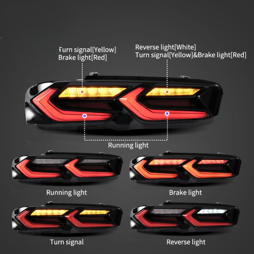 2019-2025 CHEVY CAMARO UMBRA LED TAILLIGHTS GLOSS BLACK/SMOKE LENS
