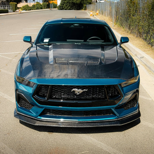 2024-2026 Mustang EcoBoost/GT S650 Type-OE Carbon Fiber Double Sided Lower Chin Splitter