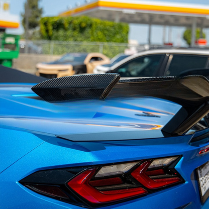 2023-2026 C8 Corvette Z06/E-Ray Z07 Carbon Fiber Rear High Spoiler w/ Integrated Upriser 1pc