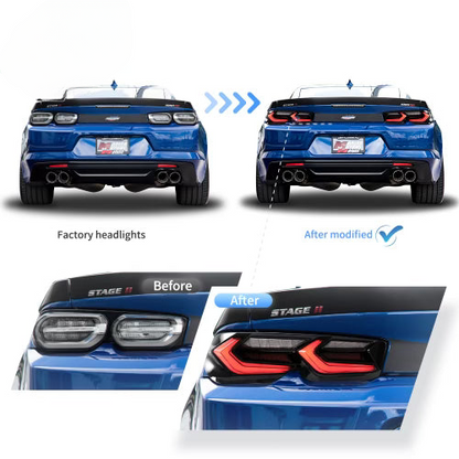 2019-2025 CHEVY CAMARO UMBRA LED TAILLIGHTS GLOSS BLACK/SMOKE LENS