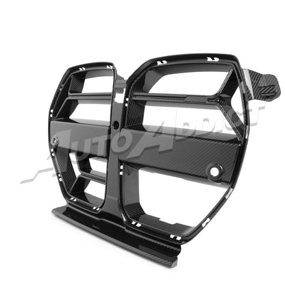 2021-2026 BMW G82 G83 M4 Dry Gloss Double Sided Carbon Fiber Lower Grill with ACC