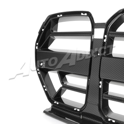 2021-2026 BMW G82 G83 M4 Dry Gloss Double Sided Carbon Fiber Lower Grill without ACC