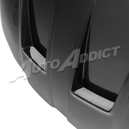 2021-2026 BMW G82 G83 M4 Dry Gloss Double Sided Carbon Fiber Front Hood Functional Vents