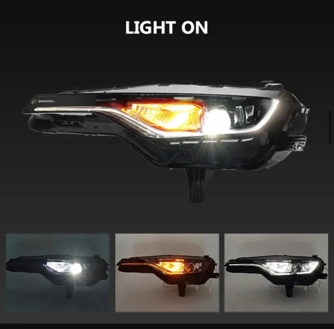 2019-2025 Chevy Camaro RS Signature Replica Headlights – LED Low/High Beams, Sequential Turn Signals (Pair)