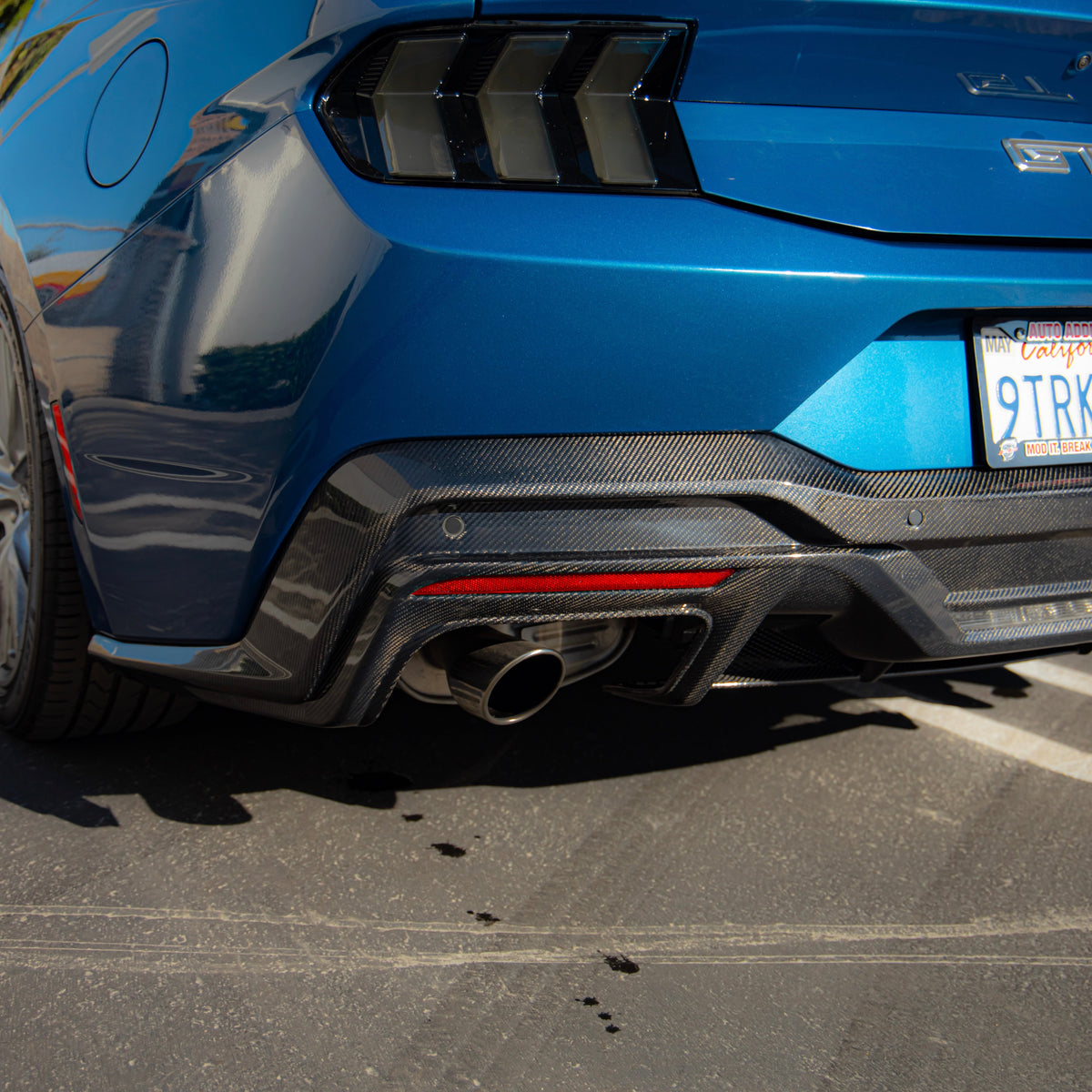 2024-2026 Mustang S650 Dry Gloss Carbon Fiber Dark Horse Rear Diffuser Single/Quad Tips
