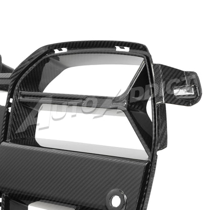 2021-2026 BMW G82 G83 M4 Dry Gloss Double Sided Carbon Fiber Lower Grill without ACC