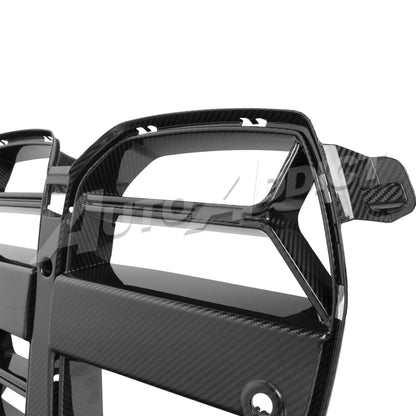 2021-2026 BMW G82 G83 M4 Dry Gloss Double Sided Carbon Fiber Lower Grill with ACC