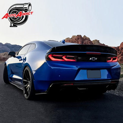 2016-2018 CHEVY CAMARO VELOX LED TAILLIGHTS GLOSS BLACK/RED LENS