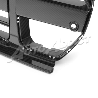 2021-2026 BMW G82 G83 M4 Dry Gloss Double Sided Carbon Fiber Lower Grill with ACC