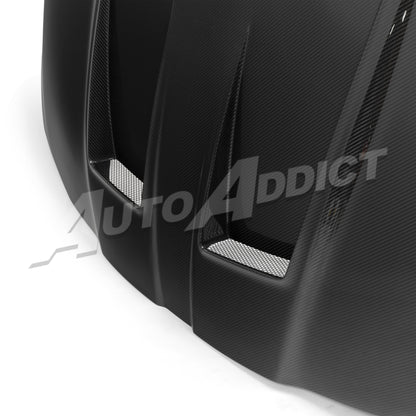 2021-2026 BMW G82 G83 M4 Dry Gloss Double Sided Carbon Fiber Front Hood Functional Vents