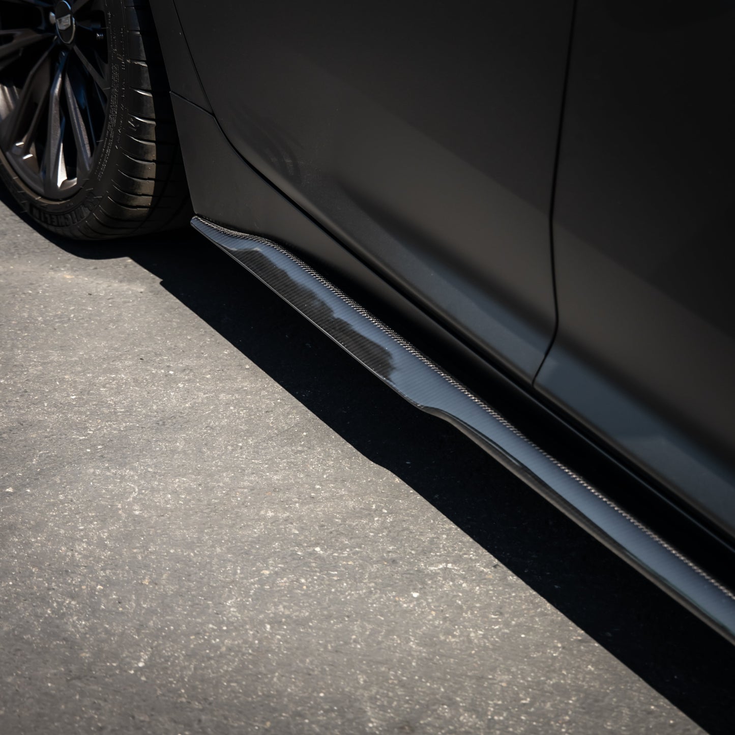 2022-2026 Cadillac CT5-V Blackwing Type-ST Gloss Carbon Fiber Side Rocker Panel Extensions