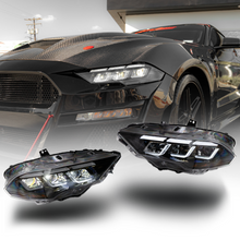 2018-2023 Ford Mustang Projector Headlights S650 Style LED Amber Sequential Turn Signals