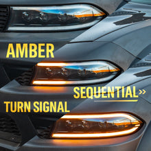 2015–2024 Dodge Charger Hellfire Projector LED Headlights w/ Switchback DRL & Amber Sequential Turn Signals
