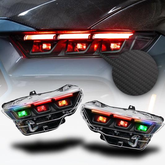 2024+ Mustang S650 RGB Dry Carbon Housing Headlights, Track Ed.