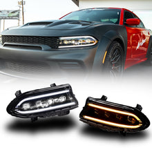 2015–2024 Dodge Charger Hellfire Projector LED Headlights w/ Switchback DRL & Amber Sequential Turn Signals