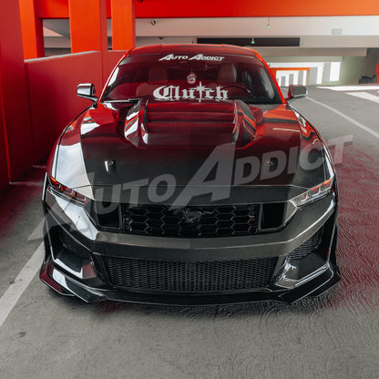 2024–2026 Mustang S650 Heritage SC™ V-Shaped Dry Gloss Carbon Fiber Hood Track Package