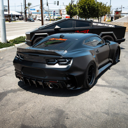 2016-2024 Camaro Type-X Double Sided Gloss Carbon Fiber Trunk W/ Integrated Spoiler