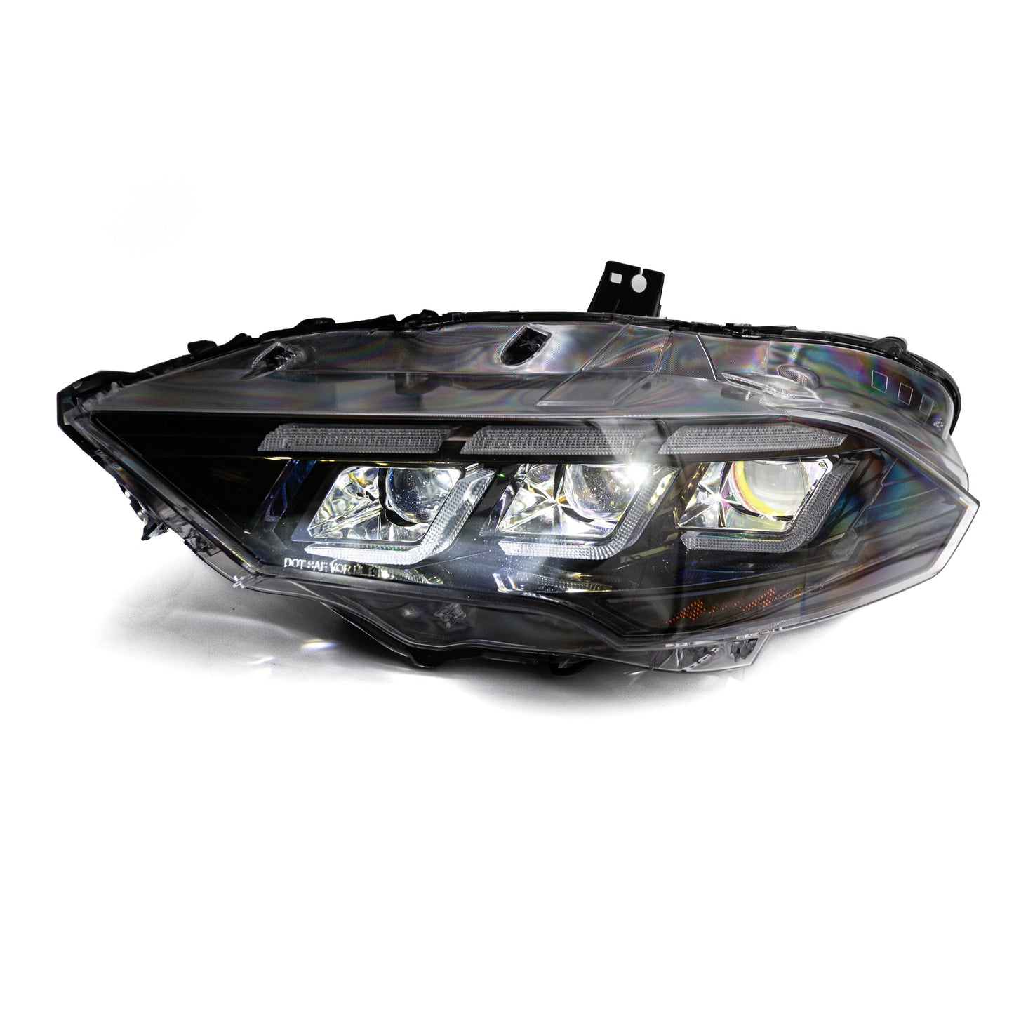 2018-2023 Ford Mustang Projector Headlights S650 Style LED Amber Sequential Turn Signals